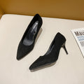 High heels for women 2025new arrivalpopular suede fashioneasiest for matchautum women's shoes k-style banquet stiletto pointed toe flats