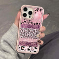 The first choice for gift giving is suitable for iphone17promax pink leopard print mobile phone case, glitter apple 16 diamond star diamond case
