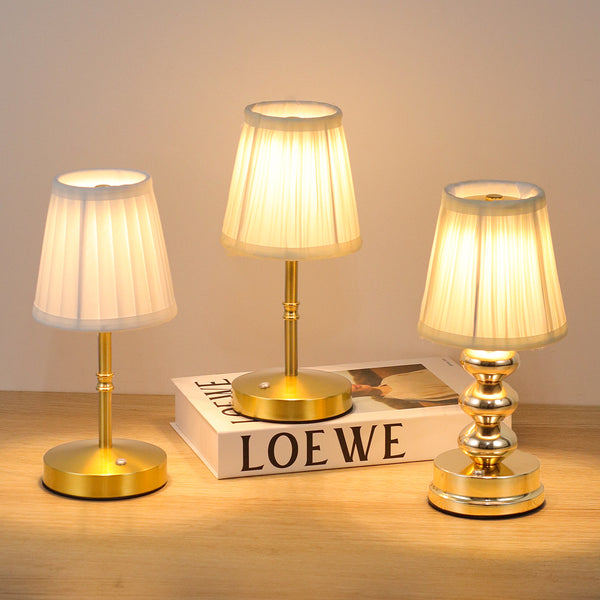 Cross-border hot-selling fabric metal desk lamp charging touch LED decorative atmosphere light usb bedside creative night light