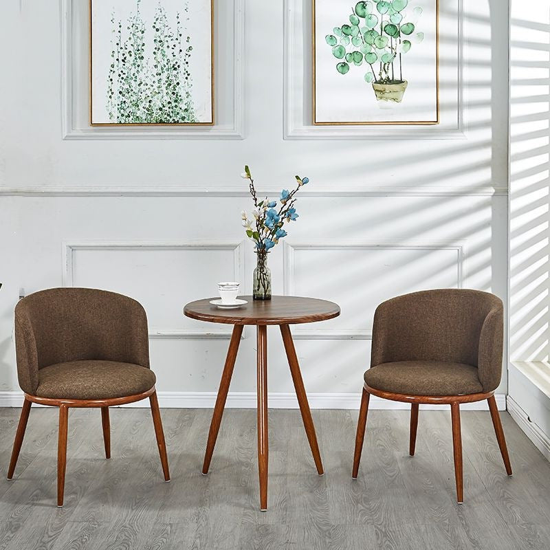 Scandinavian modern casual imitation solid wood negotiation table and chair combination small apartment balcony creative casual milk tea shop chair