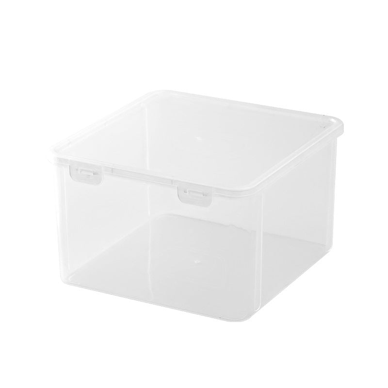 Japanese-style teacup tea set storage box Outdoor plastic transparent storage box with lid can be stacked with dustproof desktop storage box