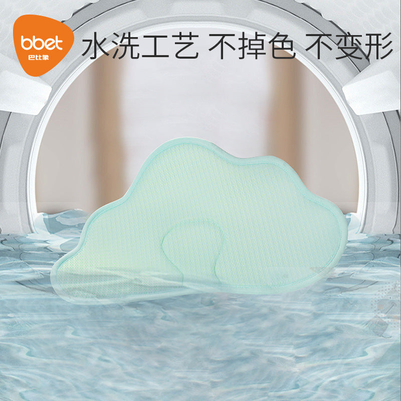 Newborn baby pillow - cloud-shaped pillow for infants - breathable & cool summer pillowcase - baby cloud pillow with sweat-absorbing ice silk fabric
