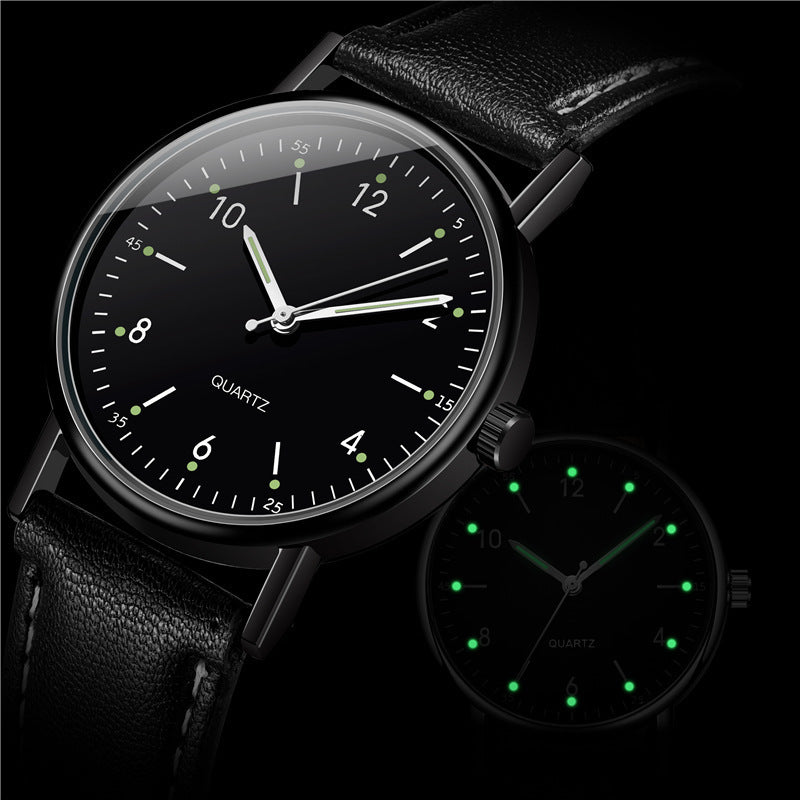 Factory direct luminous women's watch - minimalist digital leather strap quartz wristwatch - unisex casual watch for her