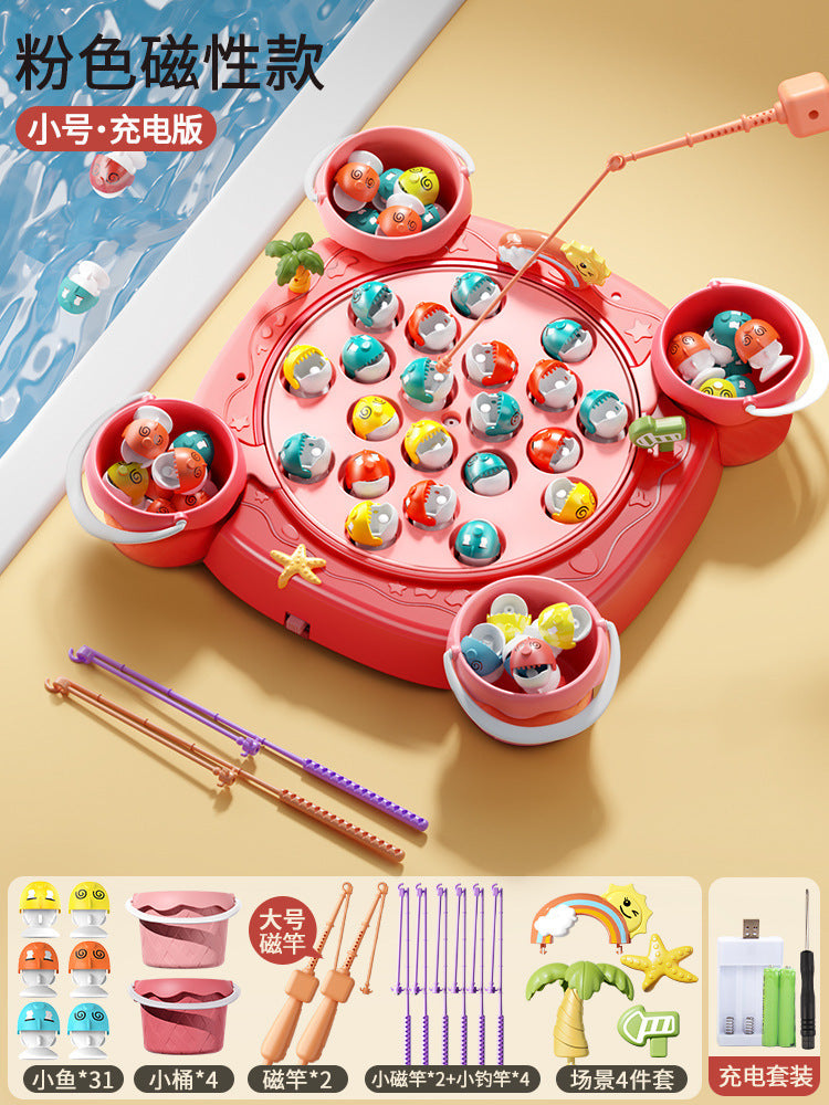 Electric magnetic fishing game - early education, educational, musical, interactive pretend play toy for boys and girls - wholesale gifts