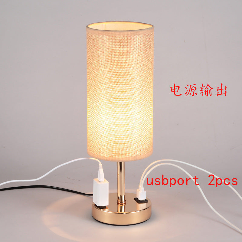 USB charging table lamp wooden base small table lamp  e-commerce  provides E26 zipper lamp holder touch dimming