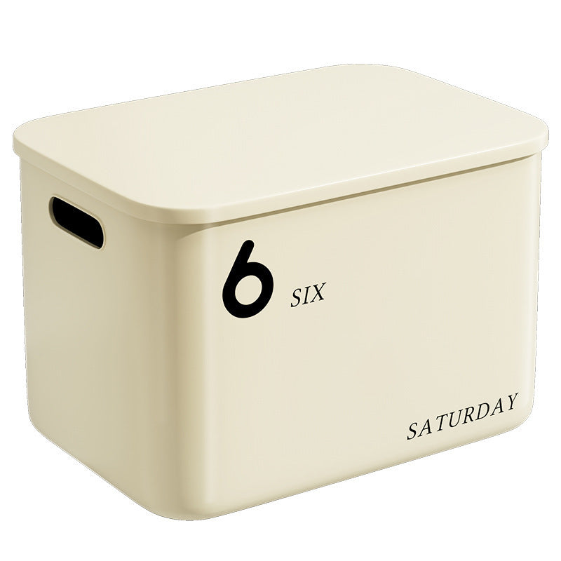 Cream Wind Storage Box Desktop Stationery Sundries Basket Toy Snack Organizing Box Portable Plastic Storage Box Wholesale