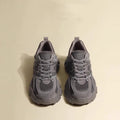 Dad shoes for women, 2026 new spring/summer collection, lightweight breathable mesh, chunky platform, height-increasing sneakers, trendy street style, gray