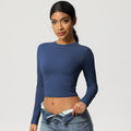 Naked-feel compression sports t-shirt, quick-dry long sleeve yoga top, running & fitness long sleeve top - customization available