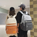 Schoolbag patchworkcontrast colorcasual travel junior high school student backpack large capacity water-repellent abrasion resistant dirty backpack
