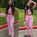 3568 special offer: no returns or exchanges. please purchase with care. cross-border  fashion: european and american casual sexy off-the-shoulder set