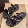 Xiaoxiangfengthick sole slippers for women outwear 2025 summer new arrival gentle fairy style two-wear sandals with skirt