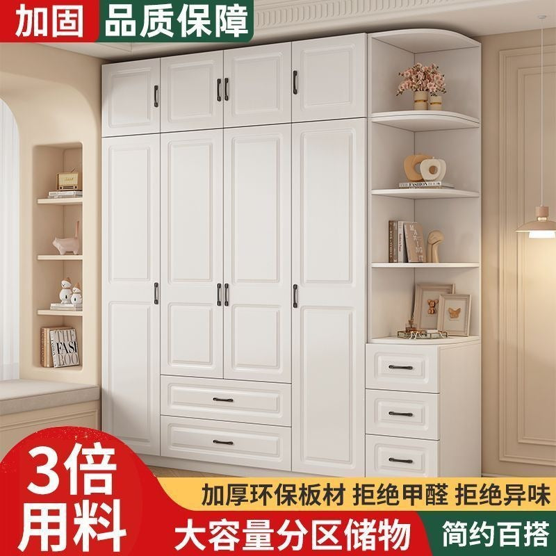 Bedroom wardrobe for homethickenedsmall apartment large capacity double door rental room kids wardrobe sliding door