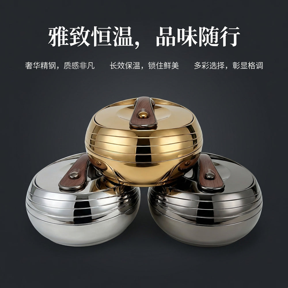 Food warmer insulated lunch box three-piece set: stainless steel insulated lunch box, insulated bucket, and insulated bowl - hot selling for export