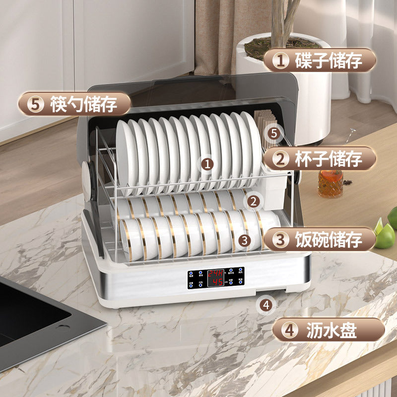 Wholesale no-drain disinfection cabinet for home small kitchen desktop tableware uv bowl and chopsticks disinfection bowl cabinet