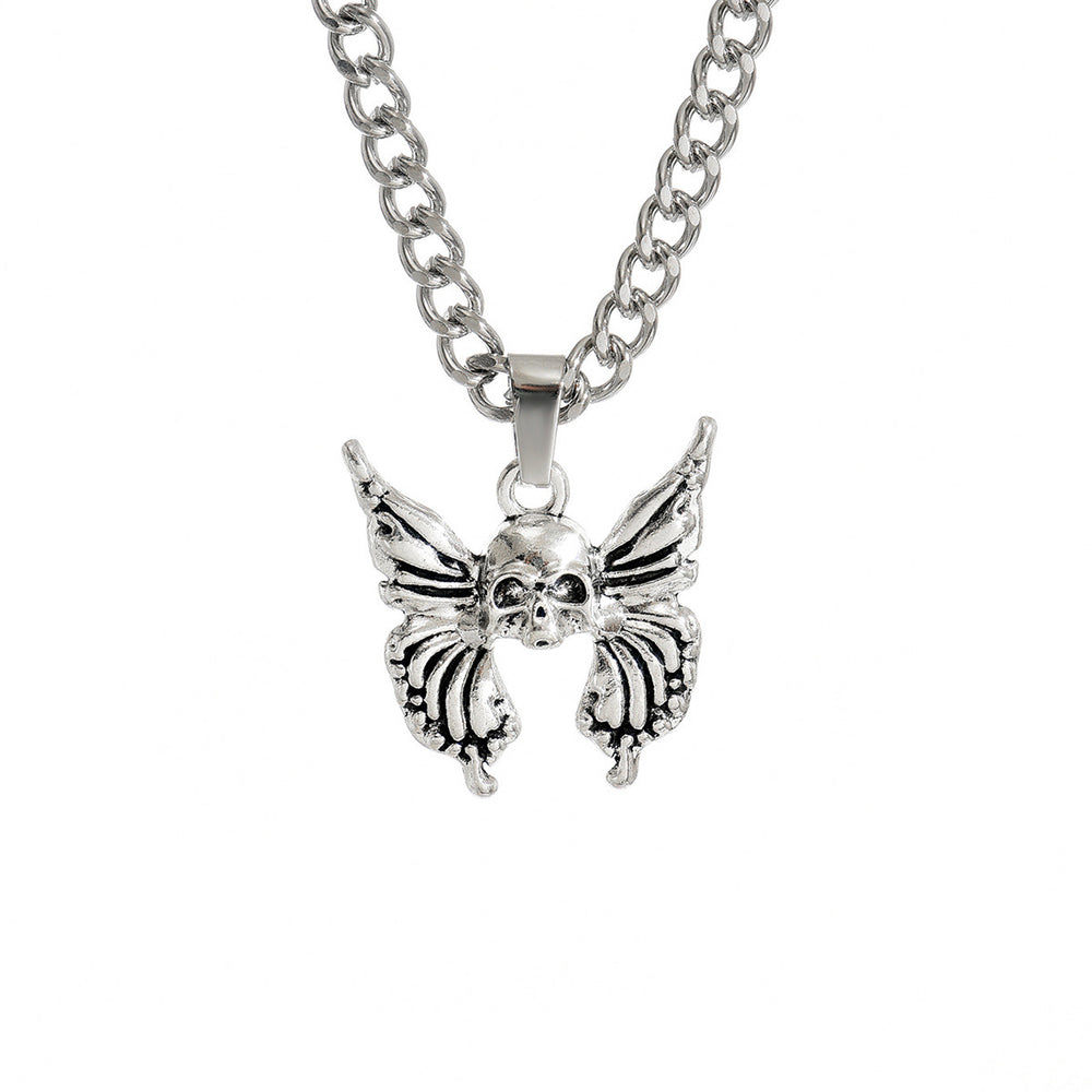 Wholesale retro punk cross necklace - european & american cross-border dark aesthetic skull heart pendant - halloween accessories for women