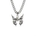 Wholesale retro punk cross necklace - european & american cross-border dark aesthetic skull heart pendant - halloween accessories for women