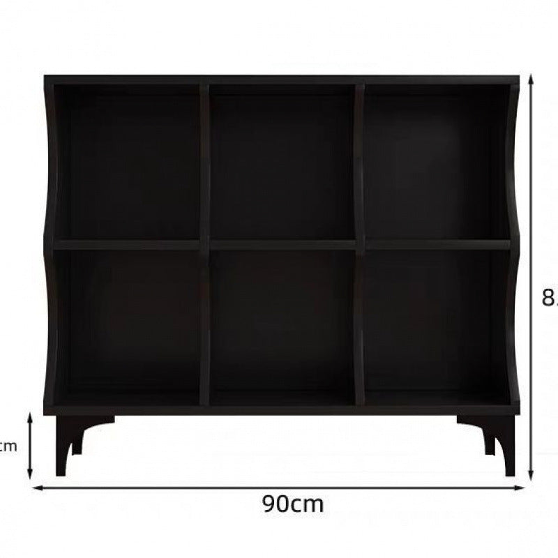 Simple modern black lattice cabinet Internet celebrity cabinet High value storage side cabinet Bookcase Floor creative lattice cabinet