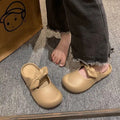 Bow-tie heeled slippers for women, perfect for summer wear. new 2024 style, these slip-on slippers are soft-soled, ideal for lounging at home or as stylish outdoor footwear