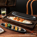 Japanese creative large long sushi plate oval plate sushi sashimi plate day-shaped plate restaurant wine business plate