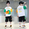 Kids' boys' summer outfit set  new style trendy big & tall boys' street style summer short sleeve cool & fashionable