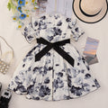 Custom girls' dress - ink wash painting princess style - birthday chic short sleeve chiffon dress - perfect for little girls - cross-border e-commerce