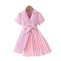 fashionable european and american cross-border new arrivals: chiffon patchwork belted blazer-style bubble sleeve dress - direct from the manufacturer
