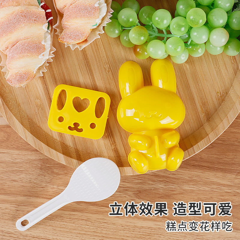 Creative cartoon rabbit rice ball mold - diy sushi mold for home use, kids' rice bento, cross-border hot seller