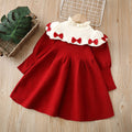 Girlsweater skirt children's clothingknitting long skirt fall and winterfleece-linedthickenednew arrival five-section skirtdress