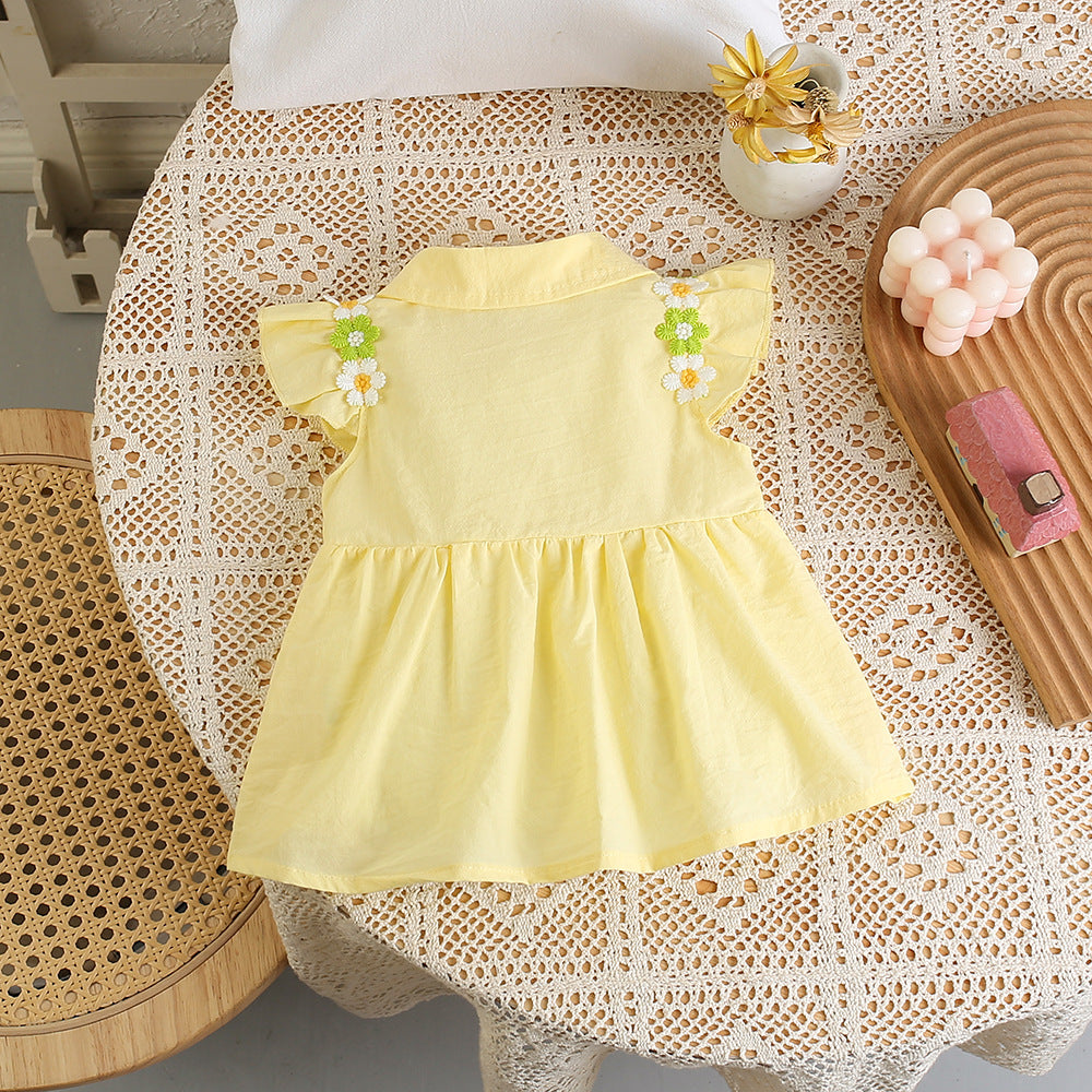 Summer baby summer dress, 100-day style princess skirt, cute clothes, thin baby one-piece hoodie