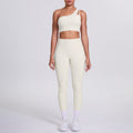 New arrival: barely-there feel, tight-fitting yoga set - one-shoulder, beautiful back sports bra with high-waisted, butt-lifting leggings - women's running & fitness outfit