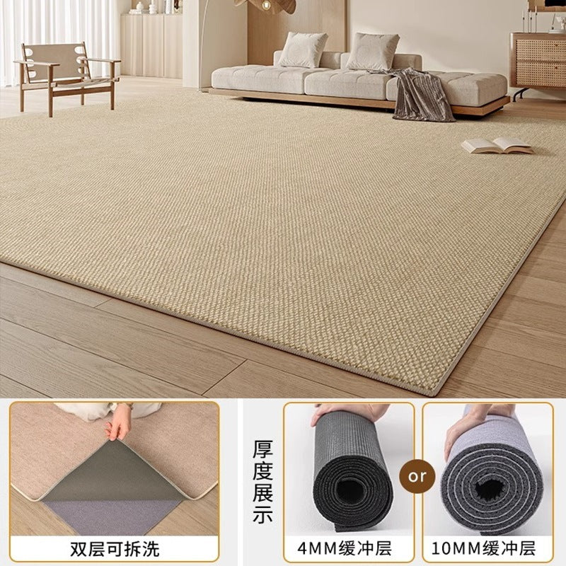 Machine washable carpet new arrival living room double layer detachable washable pure color sofa bedroom chenille for home floor mat