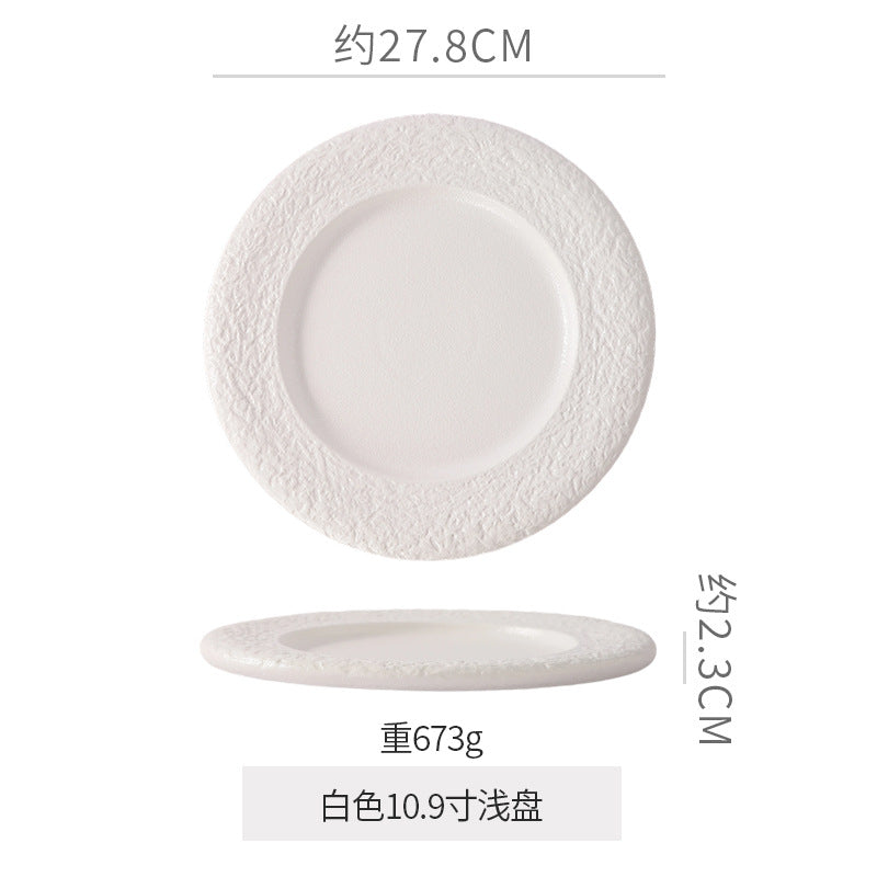 Rock pattern artistic conception cold dish plate creative classy sense hotel restaurant asymmetrical plate private dish ceramic tableware