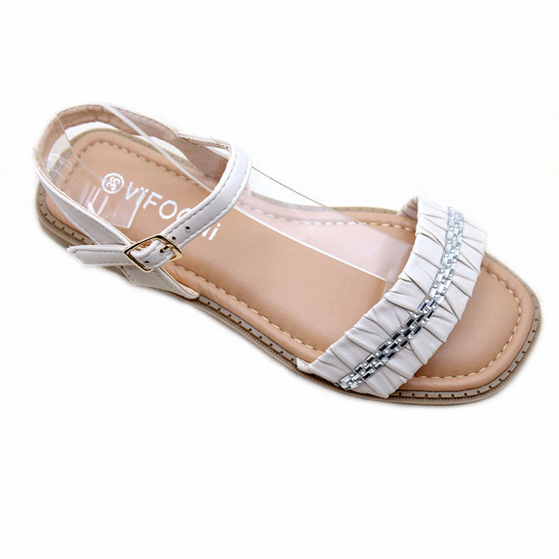High-quality Wholesale Shoes Chaozhou Craft Shoes Women's Sandals One-word Belt Lightweight Versatile