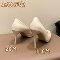 High heels women's color 8/11cm stiletto k-style bright slimming lookelegant bridesmaid dress wedding photo shoes leather shoes flats