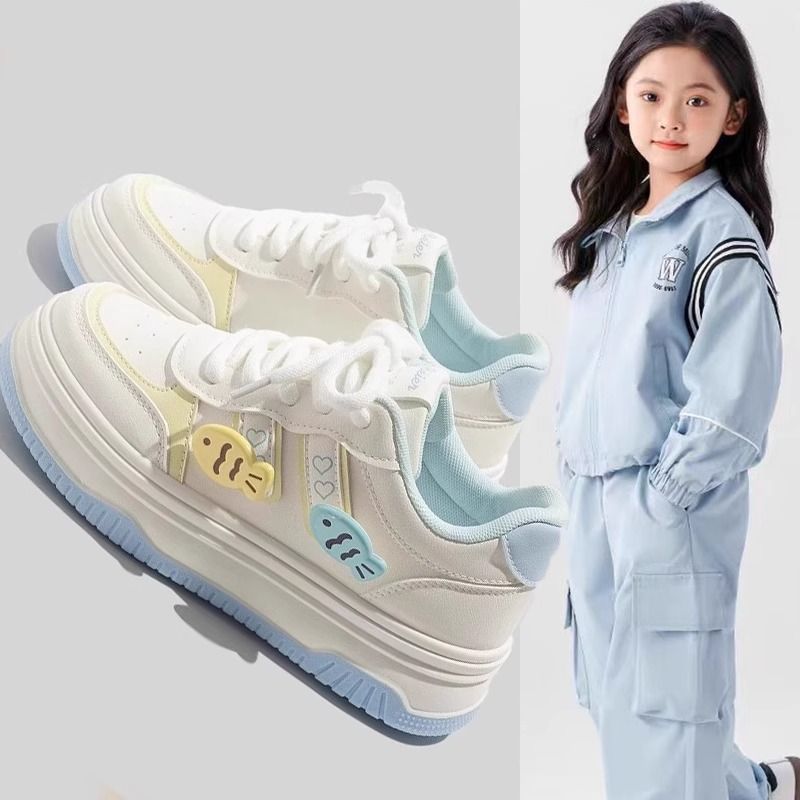 Girls' athletic shoes - new  autumn collection: breathable mesh sneakers, white shoes, skate shoes for kids and big kids
