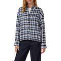 Amazon fashionpolo collar plaidlong sleevesshirt women's  spring new arrivalretrofashiontops