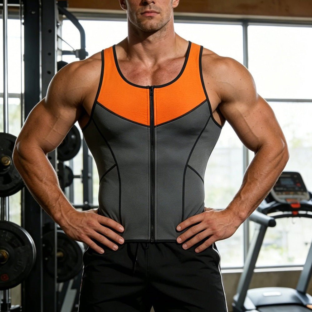 Men's workout compression tank top - sweat-wicking, slimming, and body shaping for fitness and weightlifting