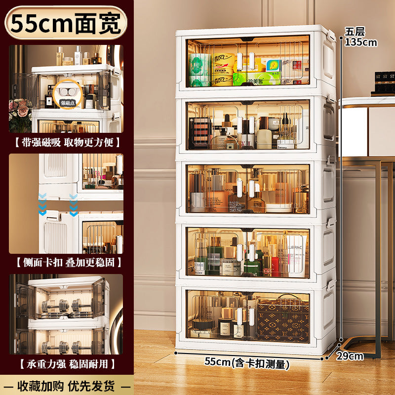 33-75 Plastic cosmetics cabinet storage storage box, folding transparent storage cabinet finishing multi-layer, starting from one piece for approval