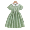 Exportsummergirldress doll collar short sleeve mint greenstereo small flower freshkids princess skirt skirt