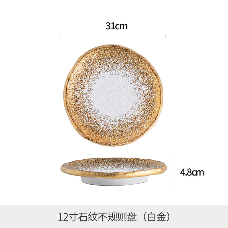 Minimalist chic: high-end, light luxury steak plate for home dining - unique ceramic serving dish for desserts and pastries
