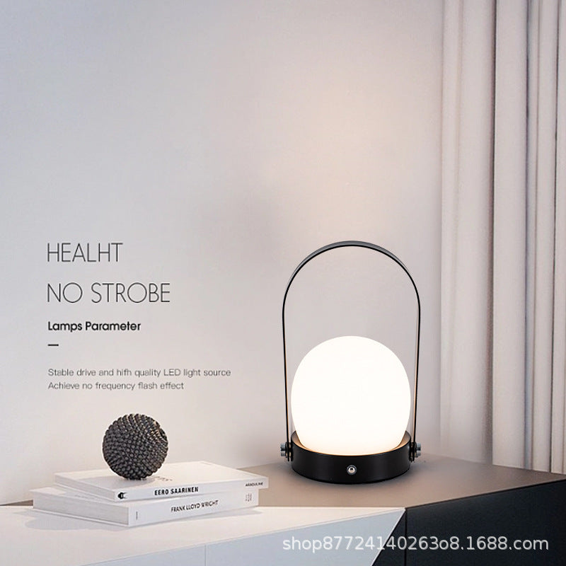 Danish ins girl charging table lamp bedroom bedside lamp camping portable creative bar restaurant atmosphere touch lamp