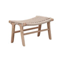 Saddle stool, natural cowhide rope, wood color