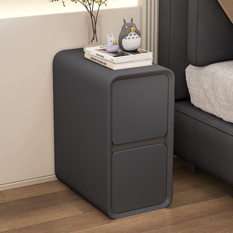 Bedside tableaccessible luxurycream style normcore storage cabinet for home bedroom modern casual small solid wood leather bedside cabinet