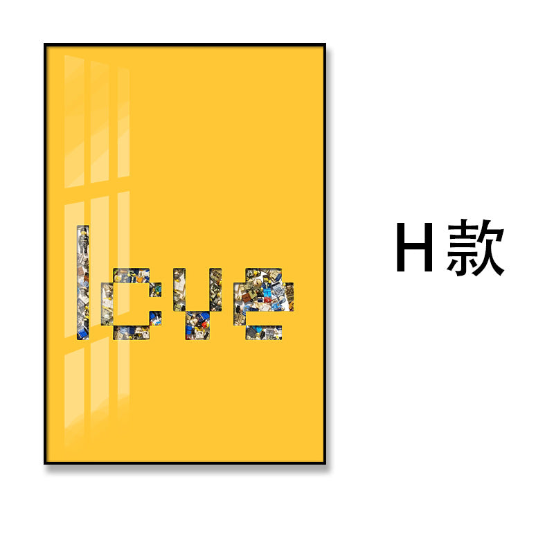 Kaws tide brand living room decorative painting modern real Lego building block cardboard floor hanging painting porch walkway crystal porcelain painting