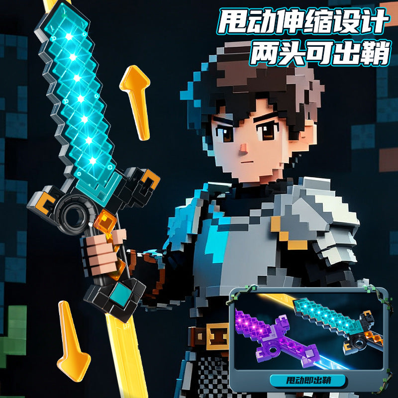 My diamond sword world laser sword pixel weapon minecraft kids boys light-up night light toy - wholesale from manufacturer