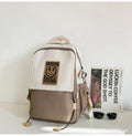 Backpack with flap closure and drawstring, american retro style, school bag for middle and high school students, casual travel, couple's backpack, lightweight college student book bag