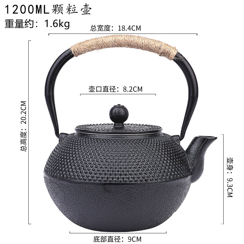Iron kettle small ding cast iron teapot wholesale stove tea pot retro japanese style water kettle tea set suit wholesale