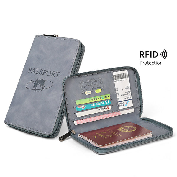 Passport bag Large capacity zipper printing Cross-border short travel Passport bag Multifunctional zipper document High fashion