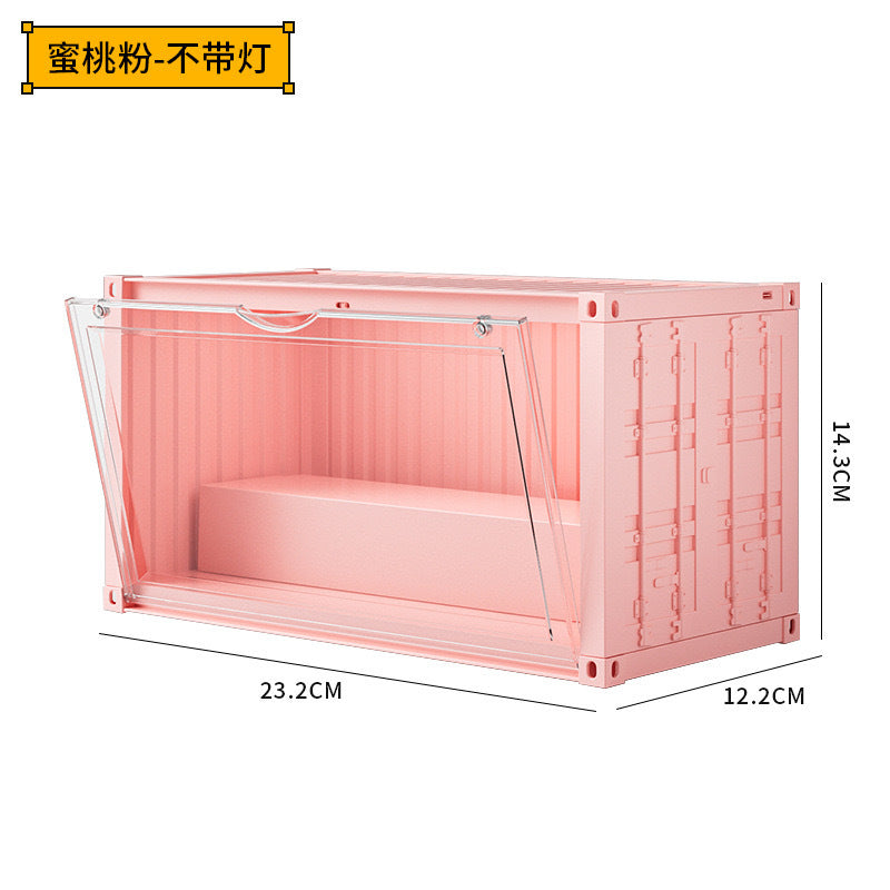 Doll figure blind box transparent dust-proof container storage box dust-proof cabinet household display rack wholesale small with light