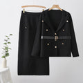 new european and american fashionable and elegant herringbone jacquard knitted export two-piece knit set dress